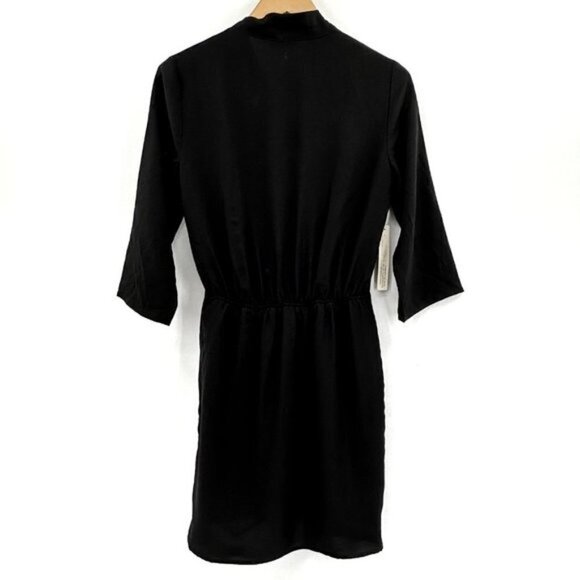 Anthropologie NSR Black Naomi Surplice Lace Cross Over Small Pullover Dress NWT - Picture 6 of 10